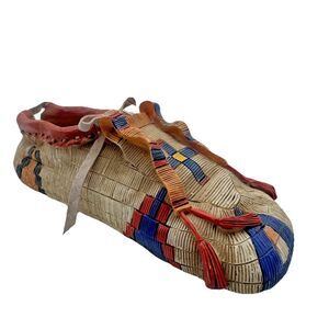 Southwest Navajo Style Pottery Moccasin Shoe Vase Boho Rustic Home Decor Vibe